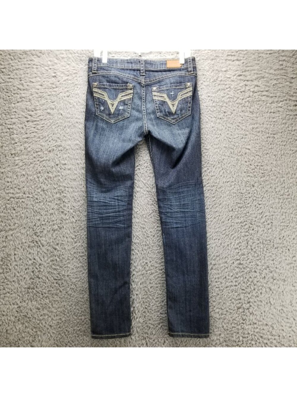 Vigoss Jeans Womens 5 Blue Skinny Stretch Distressed Denim